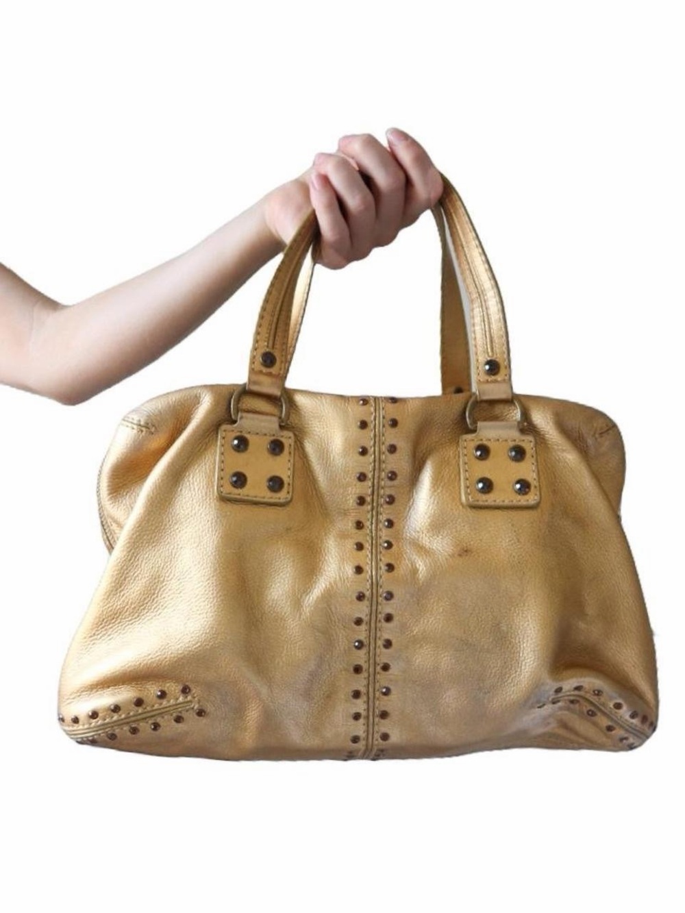 Michael Kors Gold Metallic Gem Studded Bag
